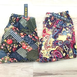 2 Pair Print Leggings Size XXL, NWT